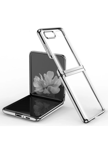 Samsung Galaxy Z Flip 4 Kılıf Fold Element Kapak - Gümüş Gnzrz