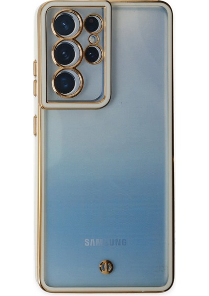 Samsung Galaxy S21 Ultra Kılıf Liva Lens Silikon - Beyaz Glstd