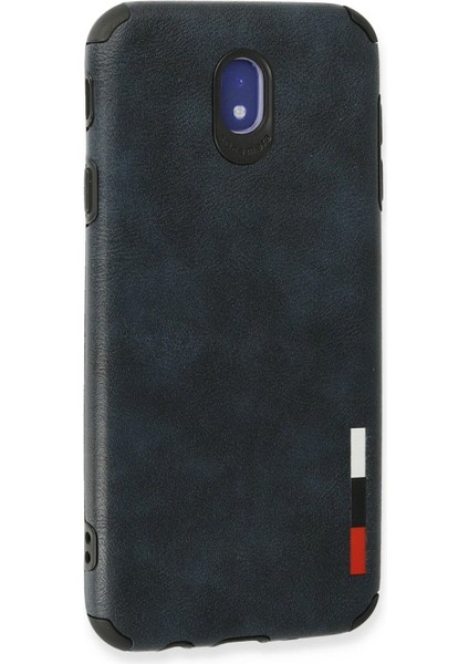 Samsung Galaxy J7 Pro / J730 Kılıf Loop Deri Silikon - Lacivert Gnzrz