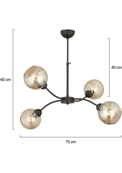 Ecvet 4lü Siyah Modern Oturma Odası Yatak Odası Retro Salon Avize fırsatları