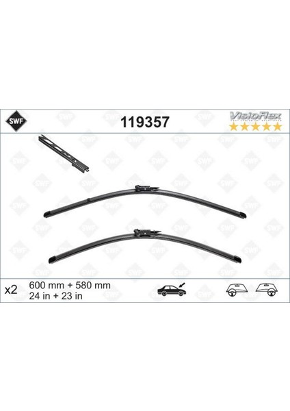 Silecek Supurgesi 600/580MM Swf Bmw E60 Glstd