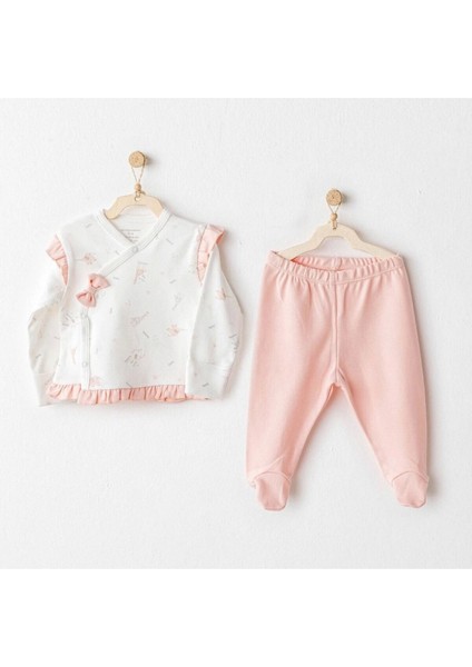 Andywawa AC25508 Sıde Snap Set Love Family 2'li Zıbın Set Salmon