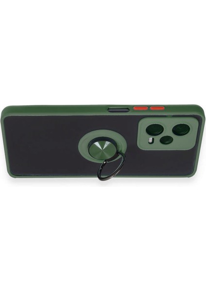 Xiaomi Redmi Note 12 5g Kılıf Montreal Yüzüklü Silikon Kapak - Yeşil Glstd