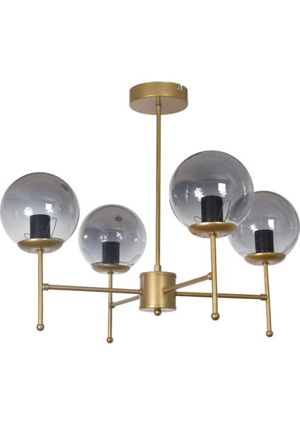 Axel Modern Tasarım Salon Yemek Yatak Odası Mutfak Renk Camlı Sarkıt 4 Lü Avize