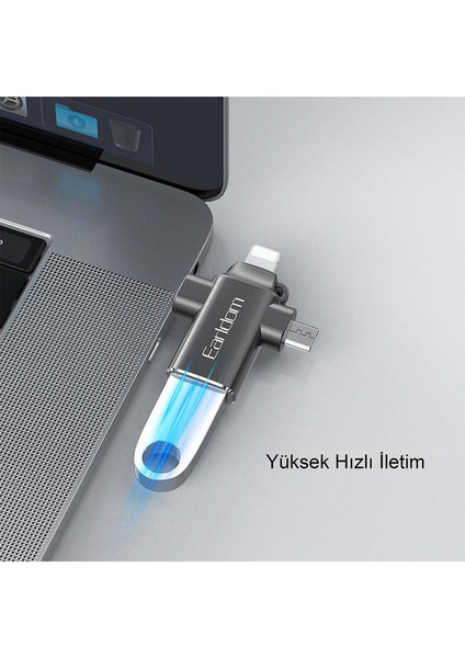 Earldom OT80 3in1 Otg Dönüştürücü - Siyah Glstd