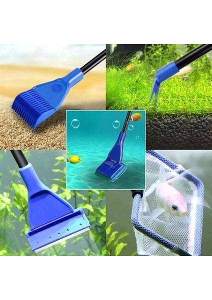 Büro Ev Ofis Evcil Pet Akvaryumu Için 5 Fonksiyonlu Balık Akvaryumu Tank Temizleme Seti