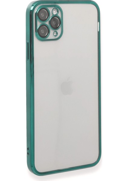 Apple iPhone 11 Pro Max Kılıf Razer Lensli Silikon - Yeşil Gnzrz