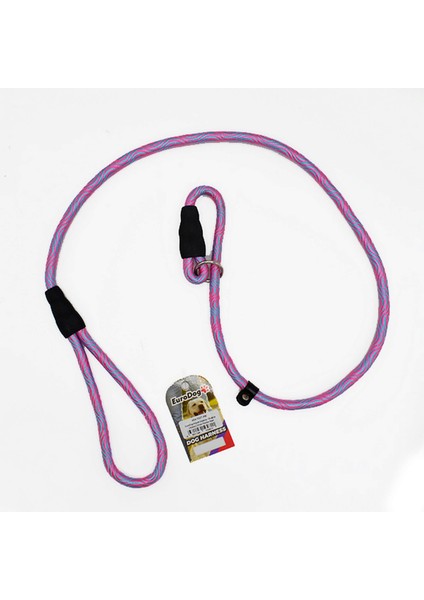 Köpek Uzatma +Boğma 14mm x120cm Pembe Mavi Glstd