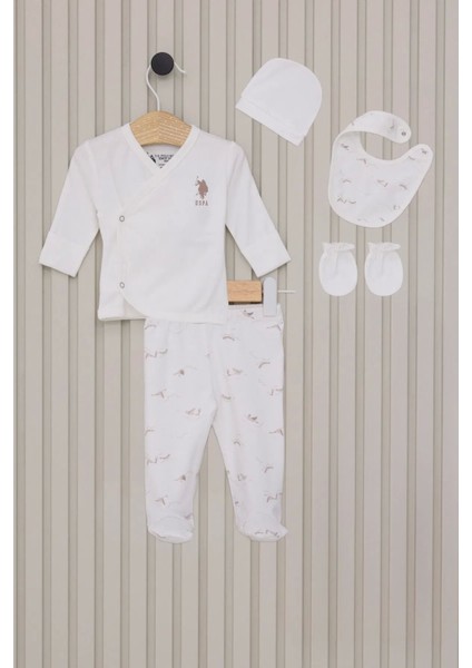 U.s Polo Bebek 5'li Hatane Çıkış Seti USB2017 Krem
