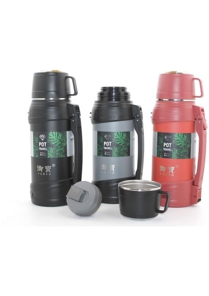 Büro Ev Ofis Yazlık Kamp Için 1,6lt Paslanmaz Çelik Çift Katman Termos