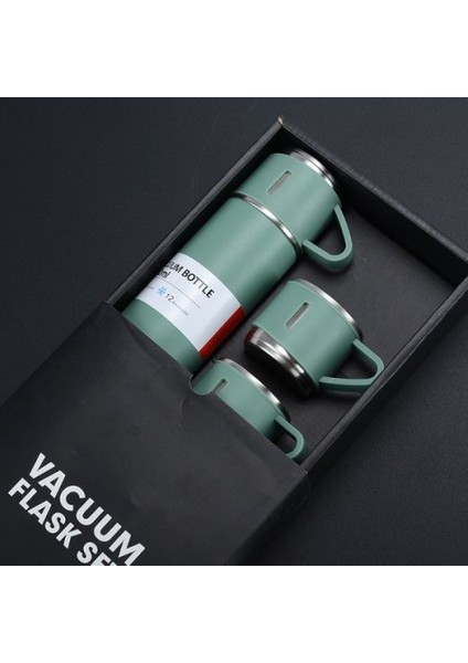 Büro Ev Ofis Yazlık Kamp Için 500ml Paslanmaz Çelik Bardaklı Termos Seti