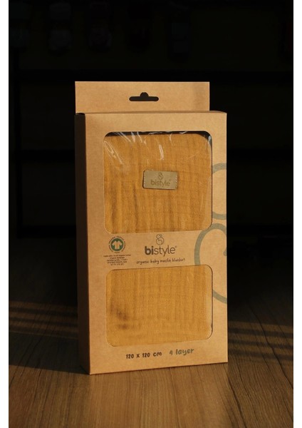 Bistyle Müslin Battaniye 120X120 cm 70101 Hardal