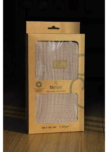 Bistyle Müslin Battaniye 120X120 cm 70101 Antrasit indirimleri
