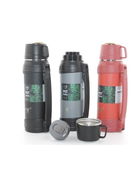 Büro Ev Ofis Yazlık Kamp Için 1,2lt Paslanmaz Çelik Çift Katman Stil Termos