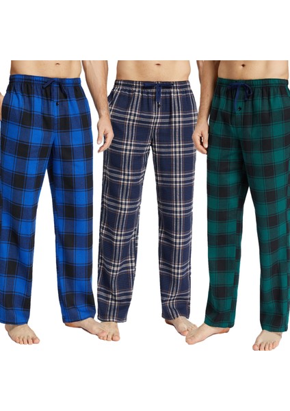 Fırsat Byr Pijalüx Erkek Kareli Poplin Cepli Alt Pijama Yeni