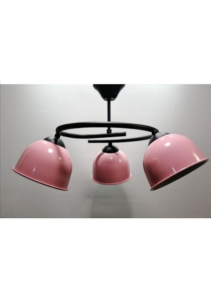 Modern Üçlü Pembe Başlık Genç,çocuk,yatak Odası Metal Sarkıt Avize fiyatları