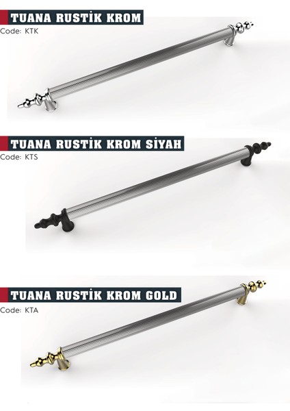Tuana Rustik Alüminyum Metal Lüks Modern Mobilya Çekmece Mutfak Dolabı Kulpu Krom-Krom modelleri