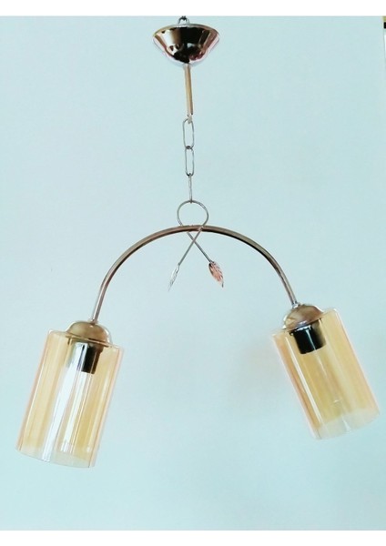 Çatal 2'li Gümüş Renkli Bor Camlı Salon, Mutfak, Koridor, Yatak Odası Avize