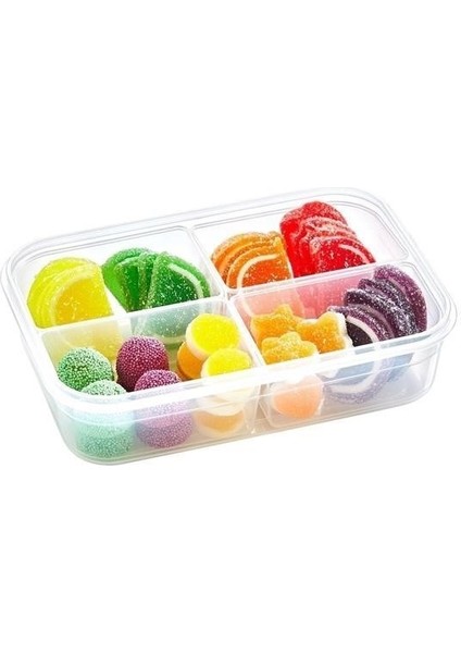 Pratikaı 4 Bölmeli Kilitli Kapaklı 1 Litre Erzak Saklama Kabı | Taşınabilir & Kullanışlı