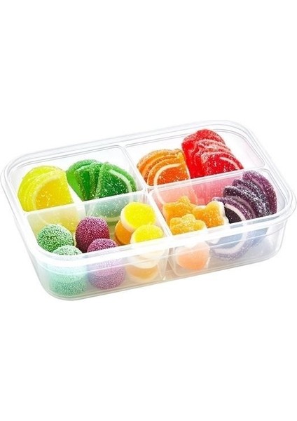 Pratikaı 4 Bölmeli Kilitli Kapaklı 1 Litre Erzak Saklama Kabı | Taşınabilir & Kullanışlı