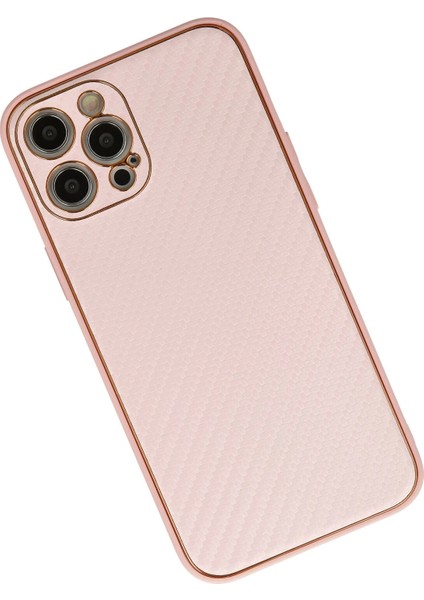 Apple iPhone 12 Pro Kılıf Coco Karbon Silikon - Pembe Gnzrz