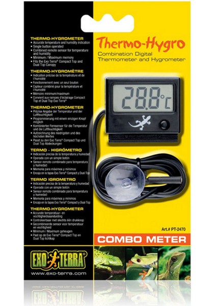 Exo Terra LED Hygrothermo Meter Comb -V Glstd
