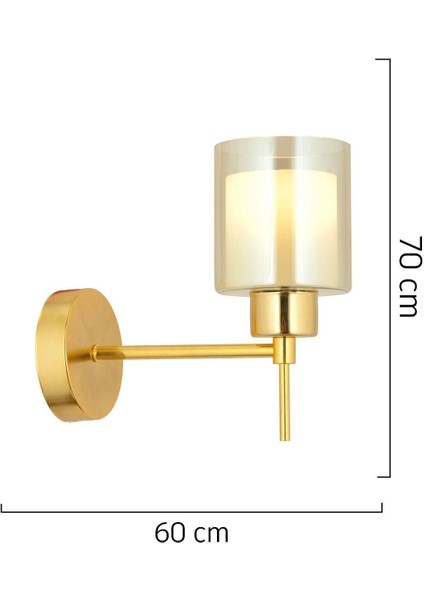 Cemre 6 Lı Gold Modern Tasarım Yatak Odası Salon Avize-Aplik Seti 3 Parça Avize-Aplik Seti Seti