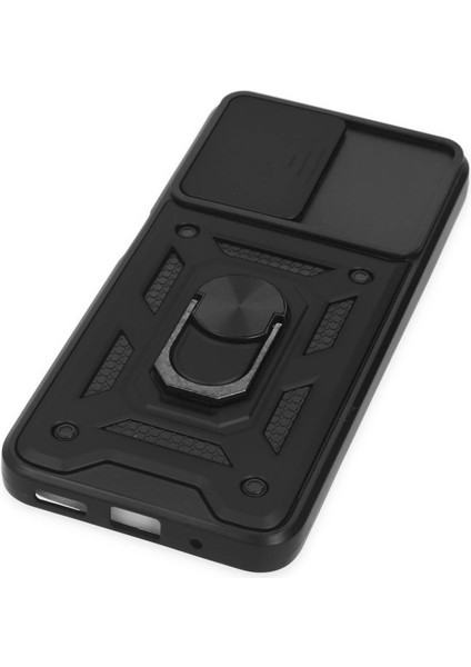 Xiaomi Poco M5 Kılıf Pars Lens Yüzüklü Silikon - Siyah Gnzrz