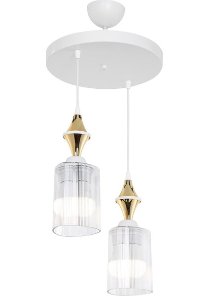 Akses Karo Gold 2'li Üçgen Şeffaf Salon Yemek Odası Oturma Odası Antre Mutfak Yatak Odası Avize fiyatları