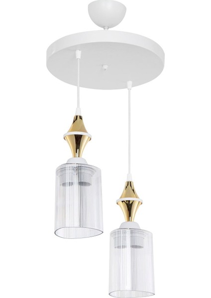 Akses Karo Gold 2'li Üçgen Şeffaf Salon Yemek Odası Oturma Odası Antre Mutfak Yatak Odası Avize modelleri