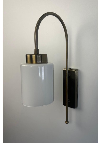 Tiny Beyaz Cam Aplik Duvar Lambası Modern Otel Cafe Vintage Salon Yatak Odası Merdiven Retro