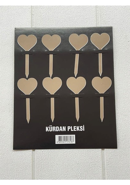 - 8 Adet Kalp Pleksi Kürdan Gümüş Glstd