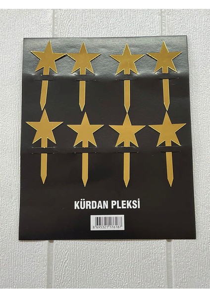 - 8 Adet Yıldız Pleksi Kürdan Gold Glstd