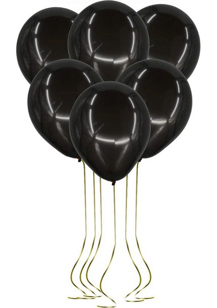 - 100 Adet Lateks Pastal Balon Siyah 12 Inç - 30 cm Glstd