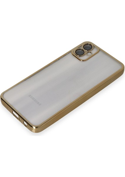 Samsung Galaxy A05 Kılıf Razer Lensli Silikon - Gold Gnzrz