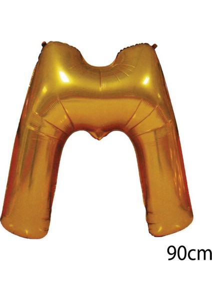 - 40 Inç M Harfi Folyo Balon Gold 100 cm Glstd