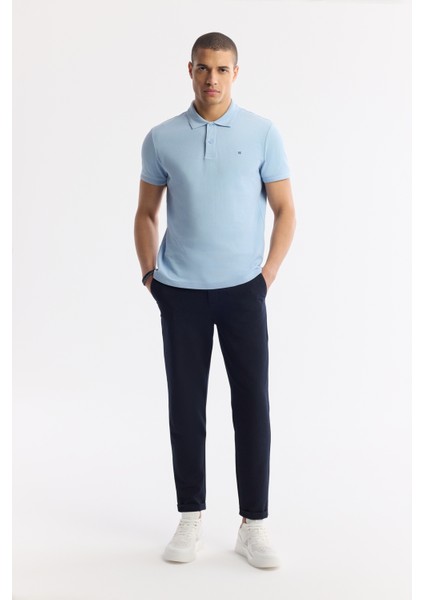 Erkek Mavi Regular Fit %100 Pamuk Hızlı Kuruyan Kıvrılmayan Polo Yaka T-shirt B001032 indirimleri