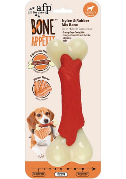Bone Appetit - Nylon-Rubber Kemik - Pastırma M Glstd