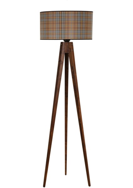 Tripod Ceviz Lambader Silindir 02 Abajurlu