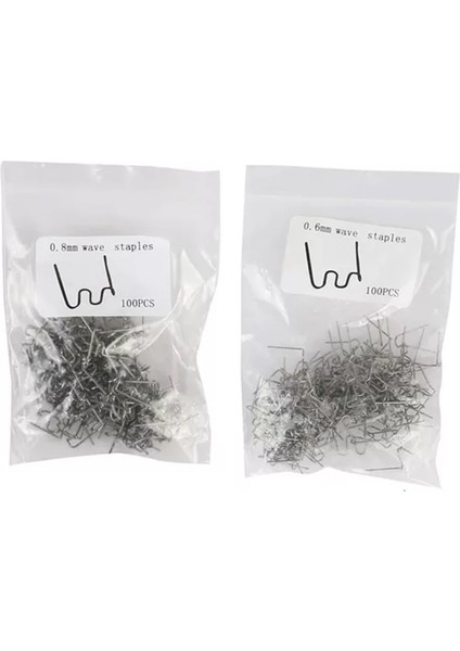 100+100 Adet 0,6 Mm-0,8 mm Dalgalı Tip Plastik Kaynak Zımba Teli