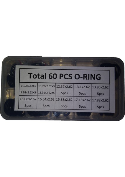 60 Adet Kauçuk O-Ring Conta Takımı Kutulu