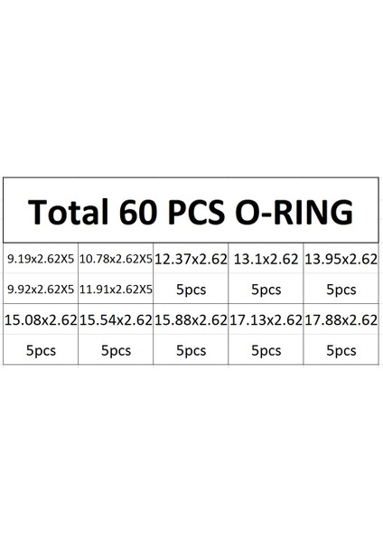 60 Adet Kauçuk O-Ring Conta Takımı Kutulu