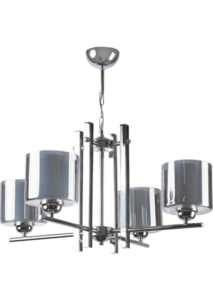 Pierro Özel Tasarım Salon - Mutfak - Yatak Odası Çift Camlı 4 Lü Krom Avize