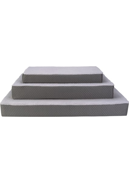 Lima Ortopedik Köpek Yatağı Gri Peluş L 110X75X12CM Glstd