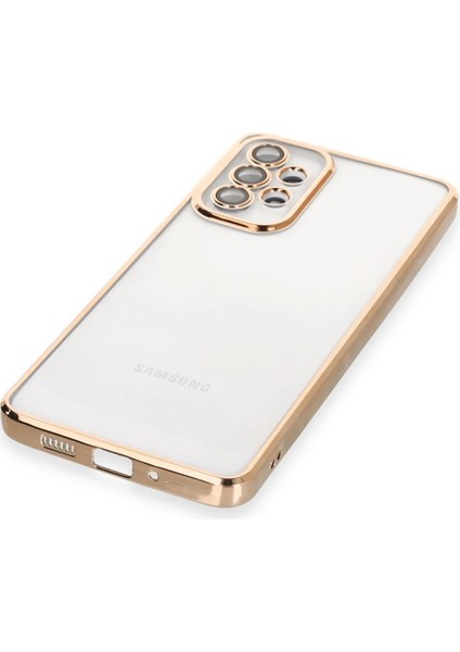 Samsung Galaxy A73 5g Kılıf Razer Lensli Silikon - Gold Gnzrz