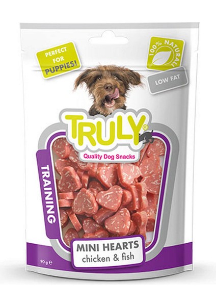 Yumuşak Köpek Ödülü Kalp Ş.tavuk-Mezgit 90GR x 3 Adet Glstd