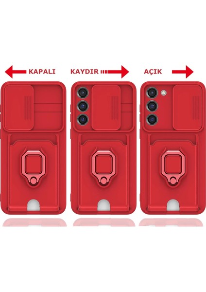 Samsung Galaxy S24 Plus Kılıf Zuma Kartvizitli Yüzüklü Silikon - Lila Gnzrz