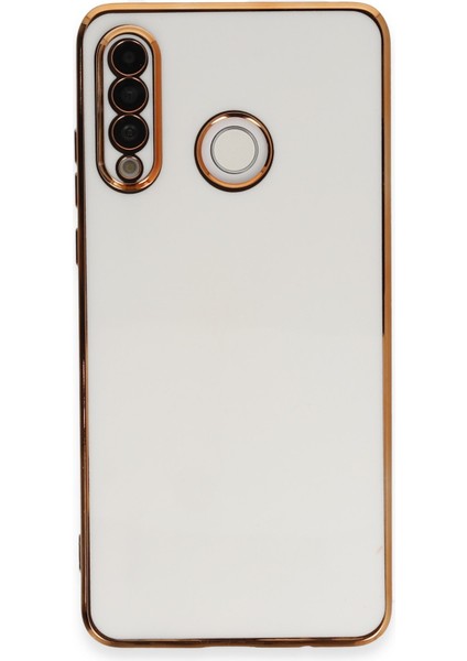 Huawei P30 Lite Kılıf Volet Silikon - Beyaz Glstd