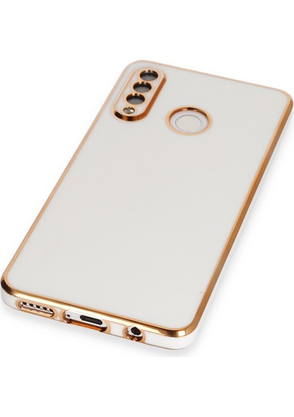 Huawei P30 Lite Kılıf Volet Silikon - Beyaz Glstd