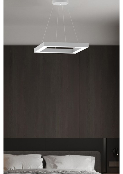 Quattro ( Gri Kasa, Doğal Beyaz Işık ) Modern LED Sarkıt Avize, Salon, Mutfak, Oturma Yatak Odası modelleri